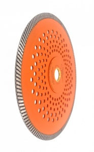 Disc diamantat pentru taiat Granit, Piatra, Beton armat, Materiale dure TURBO Laser 250x30mm (cu inel reductor de 25,4mm) SUPER PREMIUM - DXDY.PMPT.250.30-25 - Img 3