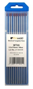 Electrozi tungsten rosu ProWELD WT20, 3.2x175mm, 10buc - Img 2