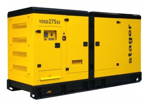 Generator de curent trifazat insonorizat 275kVA, 361A, 1500rpm, trifazat, diesel Stager YDSD275S3