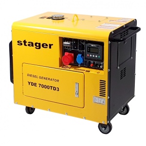 Generator insonorizat Stager YDE7000TD3, diesel, trifazat 5.04kW, 8A, 3000rpm - Img 2