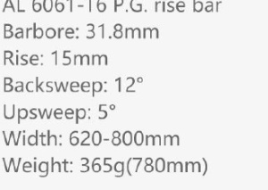 Ghidon Aluminiu MTB SXT 31.8 -800 mm Negru Rise 15 - Img 2