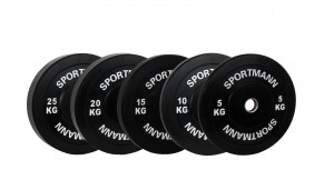 Disc Greutate Cauciuc SPORTMANN - 25 kg / 51 mm - Img 3