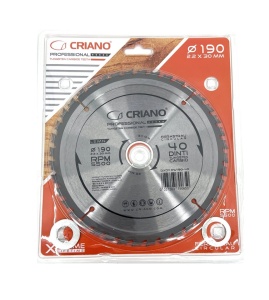 Disc Premium TCT - panza de fierastrau circular pentru taiat lemn, 190x30/25.4/20 cu 40 dinti din carbura de tungsten (vidia) - DXDY.PW190-40 - Img 4