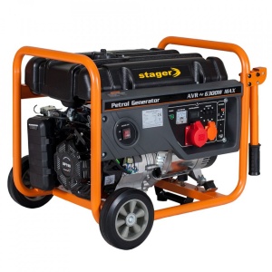 Generator de curent trifazat Stager GG 7300-3W, open-frame 5.8kW, benzina, pornire la sfoara - Img 2