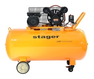 Stager Air 32C250 compresor aer, 250L, 10bar, 324L/min, monofazat, angrenare curea - Img 2