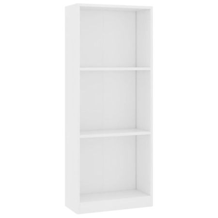 Bibliotecă cu 3 rafturi, alb, 40 x 24 x 108 cm, PAL