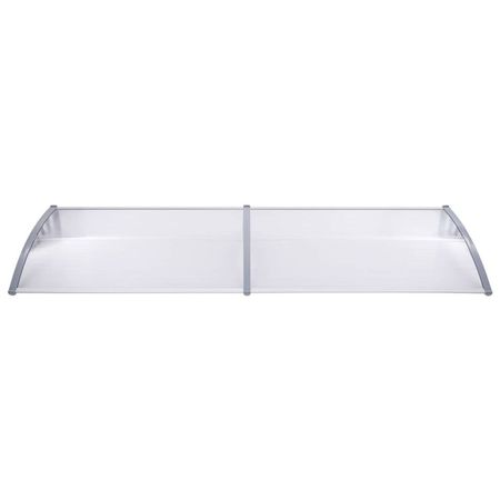Copertină de ușă, gri și transparent, 300 x 80 cm, PC