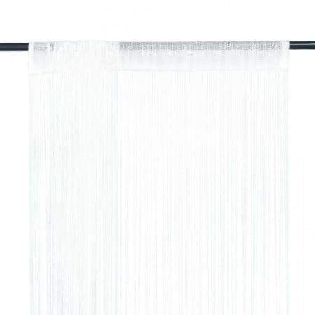 Draperii cu franjuri, 2 buc., 140 x 250 cm, alb