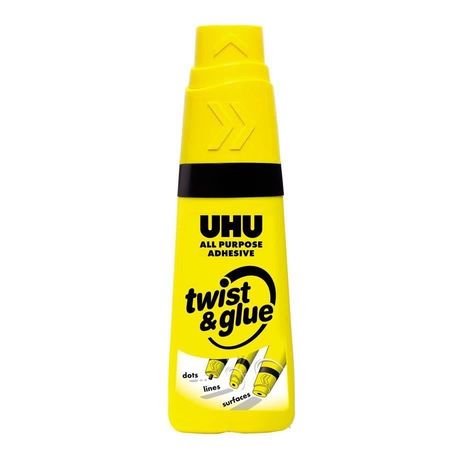 Lipici universal pentru școală și birou UHU Twist&Glue, aplicator 3 în 1, 35ml, vrac