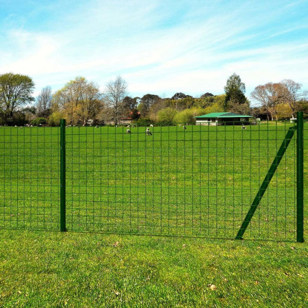 Set euro gard cu pivoți în pământ 25 x 0,8 m, oțel, verde