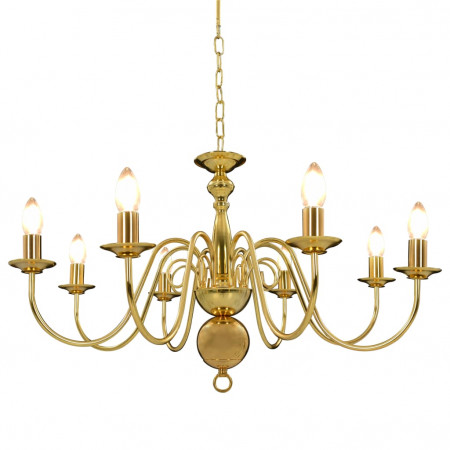 Candelabru, auriu, 8 becuri E14