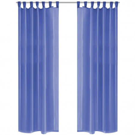 Draperii din voal, 2 buc., 140 x 175 cm, albastru regal