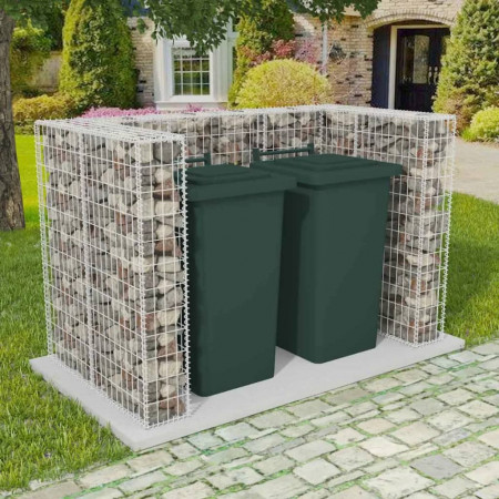 Gabion dublu înconjurător pubelă, oțel, 180 x 100 x 120 cm