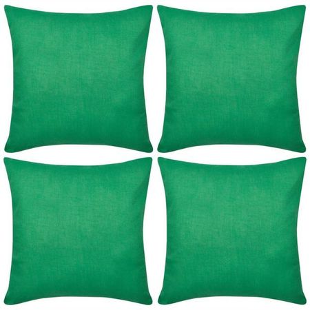 Huse de pernă din bumbac, 80 x 80 cm, verde, 4 buc.