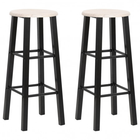 Scaune de bar, 2 buc., negru, MDF