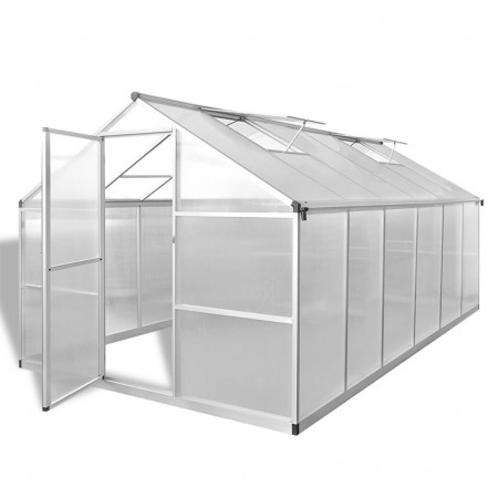 Seră din aluminiu ranforsat cu cadru de bază, 9,025 m²
