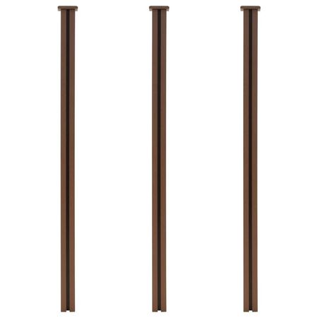 Stâlpi de rezervă pentru gard WPC, 3 buc., 185 cm, maro