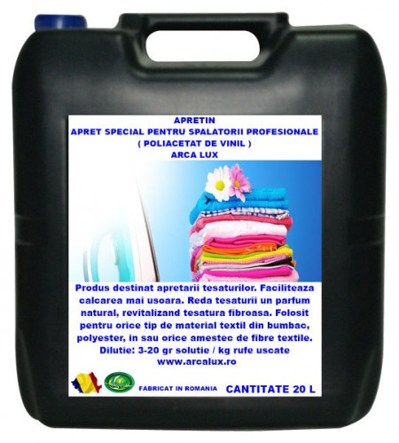 APRETIN, APRET SPECIAL PENTRU SPALATORII PROFESIONALE, ARCA LUX, 20 L