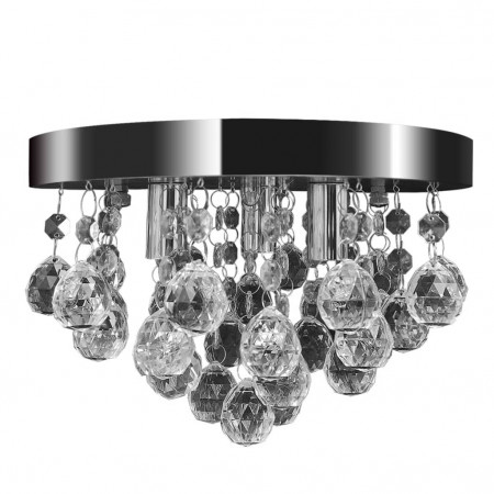 Candelabru cu cristale, design  cromat