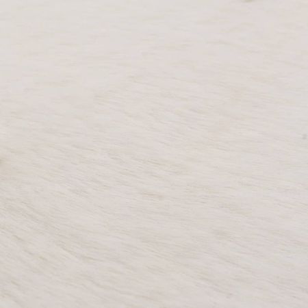 Covor, crem, 140 x 200 cm, blană ecologică de iepure