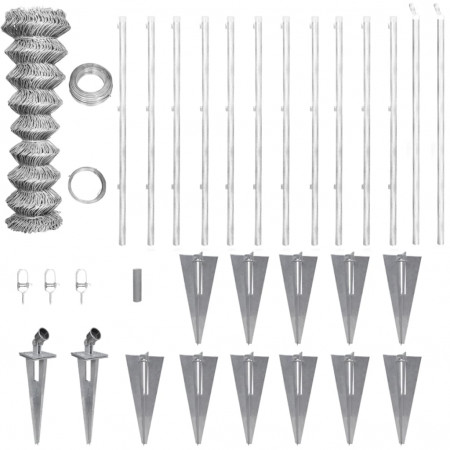 Gard din oțel galvanizat cu suporturi pivot pentru stâlpi 25 x 1,25 m