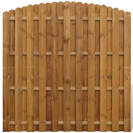 Panou gard  vertical din lemn cu arcadă