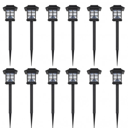 Set 12 lămpi solare de gradina 8,6 x 8,6 x 38 cm