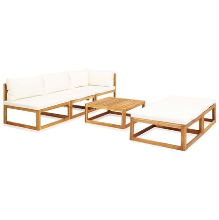 Set mobilier grădină cu perne, 6 piese, lemn masiv acacia