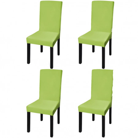 Husă elastică dreaptă pentru scaun, verde, 4 buc.