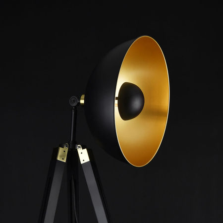Lampadar Ottawa 148 cm 1 x E27 negru/auriu [lux.pro]