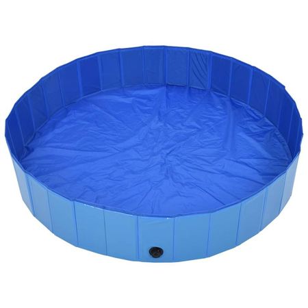 Piscină pentru câini pliabilă, albastru, 160 x 30 cm, PVC