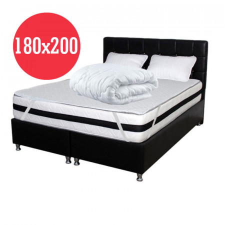 Set Avantaj Saltea Memory Foam cu arcuri Azalee 180x200x25 plus 2 perne plus Husa hipoalergenica plus Pilota iarna 200x200