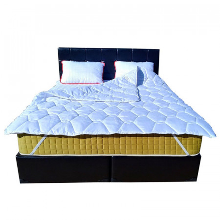 Set Saltea Pocket Spring MILANO 180x200x24 plus 2 perne plus Husa hipoalergenica plus Pilota microfibra iarna 200x220