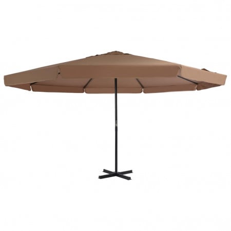 Umbrelă soare exterior cu stâlp aluminiu gri taupe 500 cm