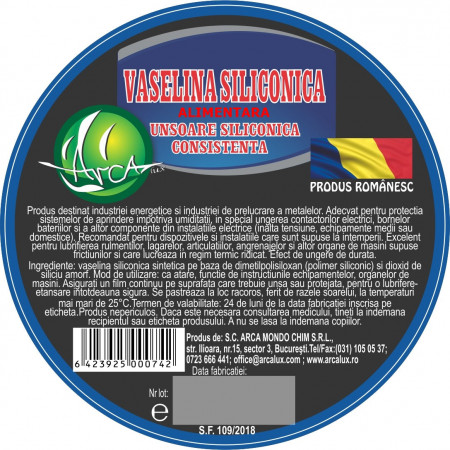Vaselina siliconica alimentara, Arca Lux, cutie 1kg