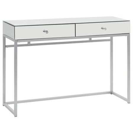 vidaXL Masă consolă tip oglindă, oțel și sticlă, 107 x 33 x 77 cm