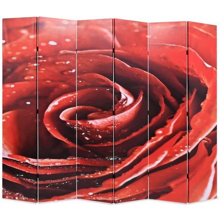 vidaXL Paravan de cameră pliabil, 228x180 cm Trandafir roșu