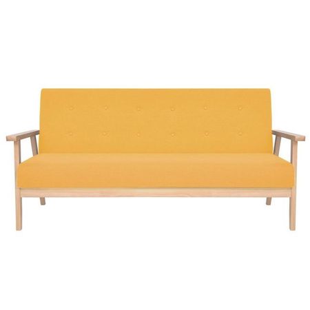 Canapea de 3 persoane, textil, galben