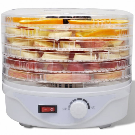 Deshidrator de alimente cu 6 tăvi rotund