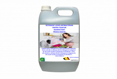 Detergent lichid antibacterian pentru tesaturi, Produs biocid, Arca Lux, bidon 5 L