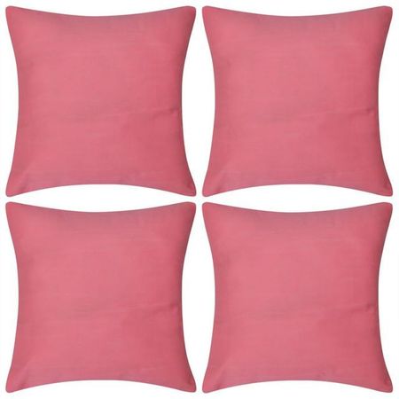 Huse de pernă din bumbac, 80 x 80 cm, roz, 4 buc.