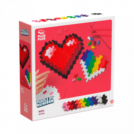 Puzzle cu numere Plus Plus Inima 250 piese 3911