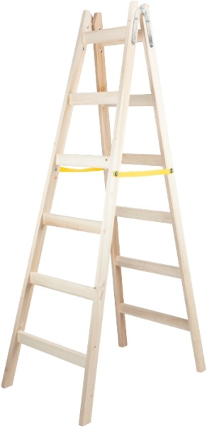 Scara Lemn Dubla cu Lant cu 6 trepte - H = 2.25 m