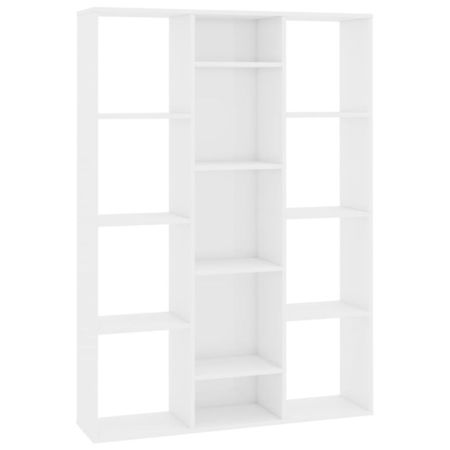 Separator cameră/Bibliotecă alb extralucios 100x24x140 cm PAL