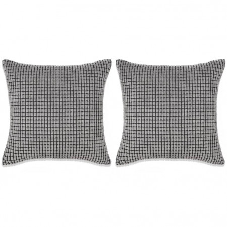 Set perne decorative 2 buc. Velur 45 x 45 cm Gri