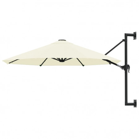 Umbrelă soare, montaj pe perete, stâlp metalic, 300 cm, nisipiu