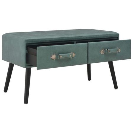 vidaXL Măsuță de cafea, verde marin, 80 x 40 x 46 cm, piele ecologică