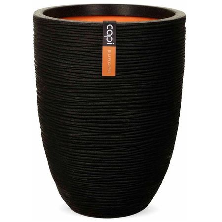 Capi Vas de plante "Nature Rib", negru, 36 x 47 cm, adânc PKBLR782