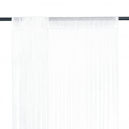 Draperii cu franjuri, 2 buc., 140 x 250 cm, alb