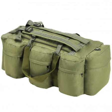 Geantă 3-în-1 în stil army, 120 L, Verde măsliniu